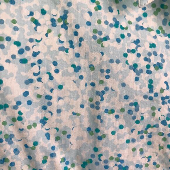 LIBERTY Button Down Shirt Womens Sz 8 Baby Blue Polka Dots Long Sleeve Collared‎ - Picture 8 of 10